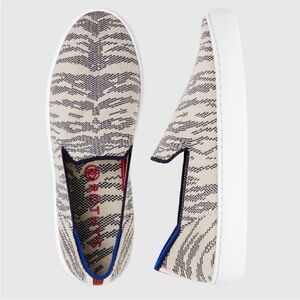 Rothy's The Sneaker in the retired Maritime Tiger print with blue trim size 8